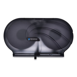 San Jamar® Twin 9" JBT Toilet Tissue Dispenser, Oceans, 19 x 5 1/4 x 12, Black Pearl (SJMR4090TBK)