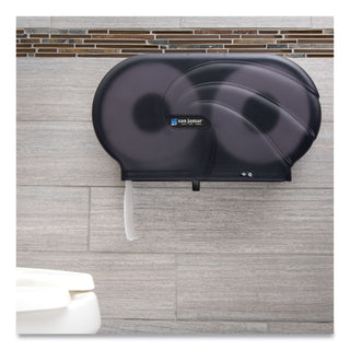 San Jamar® Twin 9" JBT Toilet Tissue Dispenser, Oceans, 19 x 5 1/4 x 12, Black Pearl (SJMR4090TBK)