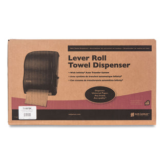 San Jamar® Lever Roll Towel Dispenser, Classic, Black Pearl, 12 15/16 x 9 1/4 x 16 1/2 (SJMT1100TBK)