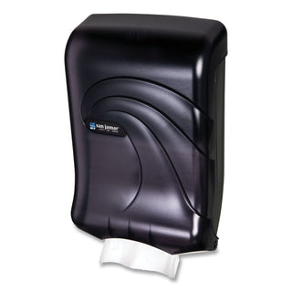 San Jamar® Ultrafold Multifold/C-Fold Towel Dispenser, Oceans, Black, 11 3/4 x 6 1/4 x 18 (T1790TBK)