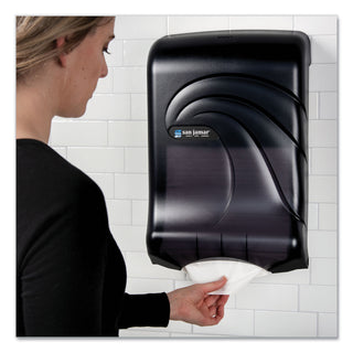 San Jamar® Ultrafold Multifold/C-Fold Towel Dispenser, Oceans, Black, 11 3/4 x 6 1/4 x 18 (T1790TBK)