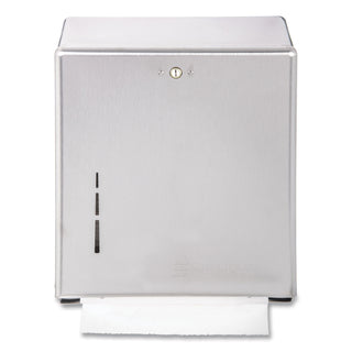 San Jamar® C-Fold/Multifold Towel Dispenser, Stainless Steel, 11 3/8 x 4 x 14 3/4 (T1900SS)