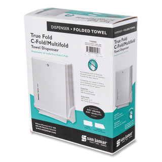San Jamar® True Fold C-Fold/Multifold Paper Towel Dispenser, White, 11 5/8 x 5 x 14 1/2 (SJMT1905WH)