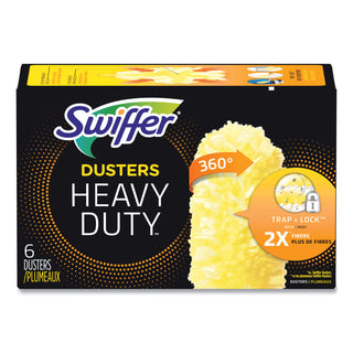 Swiffer® Dusters Heavy Duty, Dust Lock Fiber, Yellow, Unscented, 6 Pack Refill, 4/Case, 24 Total (PGC21620CT)