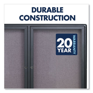 Quartet® Enclosed Fabric-Cork Board, 48 x 36, Gray Surface, Graphite Aluminum Frame (QRT2364L)