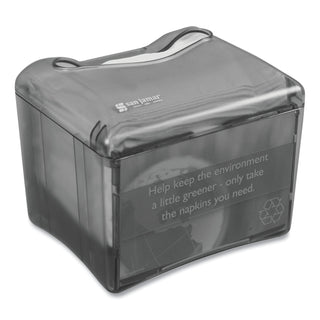 San Jamar® Venue Napkin Dispenser w/Advertising Inset, 6 1/2x6 1/8x6 8/9, Cap: 200, Black (SANH4005TBK)