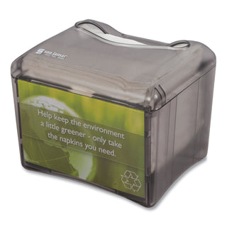 San Jamar® Venue Napkin Dispenser w/Advertising Inset, 6 1/2x6 1/8x6 8/9, Cap: 200, Black (SANH4005TBK)