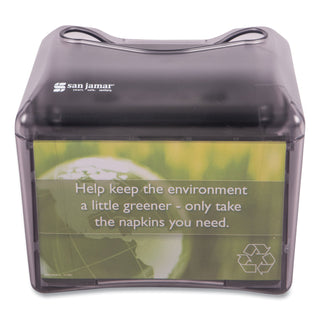 San Jamar® Venue Napkin Dispenser w/Advertising Inset, 6 1/2x6 1/8x6 8/9, Cap: 200, Black (SANH4005TBK)