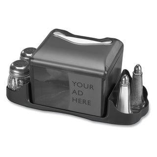 San Jamar® Venue Napkin Dispenser w/Advertising Inset, 6 1/2x6 1/8x6 8/9, Cap: 200, Black (SANH4005TBK)