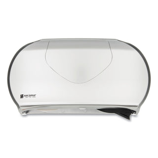San Jamar® Twin Jumbo Bath Tissue Dispenser, 19 1/4 x 6 x 12 1/4, Faux Stainless Steel (SJMR4070SS)