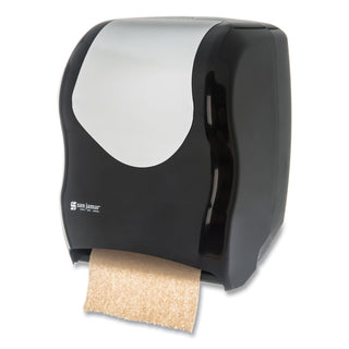 San Jamar® Tear-N-Dry Touchless Roll Towel Dispenser, 16 3/4 x 10 x 12 1/2, Black/Silver (SJMT1370BKSS)