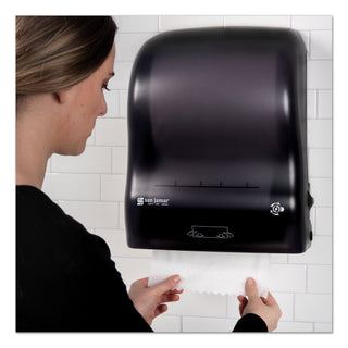 San Jamar® Simplicity Mechanical Roll Towel Dispenser, 15.25" x 13" x 10.25", Black (SJMT7400TBK)