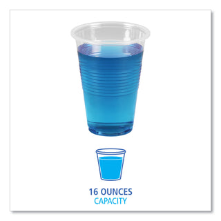 Boardwalk® Translucent Plastic Cold Cups, 16 oz, Polypropylene, 50 Cups/Sleeve, 20 Sleeves/Carton (BWKTRANSCUP16)