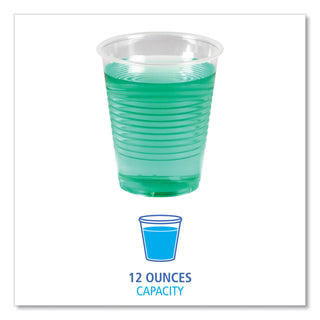 Boardwalk® Translucent Plastic Cold Cups, 12 oz, Polypropylene, 50 Cups/Sleeve, 20 Sleeves/Carton (BWKTRANSCUP12)