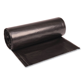 Boardwalk® Recycled Low-Density Polyethylene Can Liners, 60 gal, 1.8 mil, 38" x 58", Black, 10 Bags/Roll, 10 Rolls/Carton (BWK526)