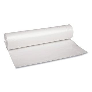 Boardwalk® Recycled Low-Density Polyethylene Can Liners, 45 gal, 1.1 mil, 40" x 46", Clear, 10 Bags/Roll, 10 Rolls/Carton (BWK531)