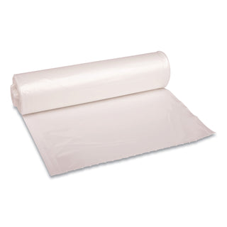 Boardwalk® Recycled Low-Density Polyethylene Can Liners, 33 gal, 1.1 mil, 33" x 39", Clear, 10 Bags/Roll, 10 Rolls/Carton (BWK530)
