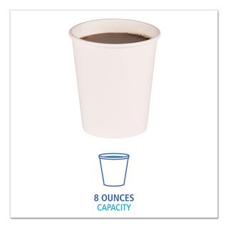 Boardwalk® Paper Hot Cups, 8 oz, White, 50 Cups/Sleeve, 20 Sleeves/Carton (BWKWHT8HCUP)