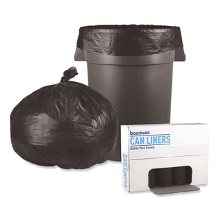 Boardwalk® Low-Density Waste Can Liners, 56 gal, 0.6 mil, 43" x 47", Black, 25 Bags/Roll, 4 Rolls/Carton (BWK4347H)