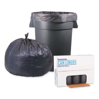 Boardwalk® Low-Density Waste Can Liners, 60 gal, 0.95 mil, 38" x 58", Gray, 25 Bags/Roll, 4 Rolls/Carton (BWK528)