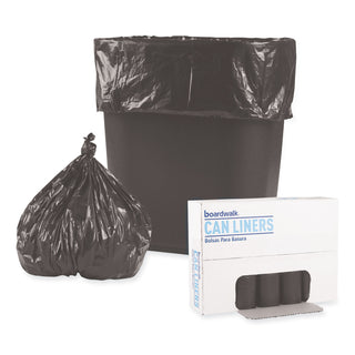 Boardwalk® Low-Density Waste Can Liners, 4 gal, 0.35 mil, 17" x 17", Black, 50 Bags/Roll, 20 Rolls/Carton (BWK1717L)