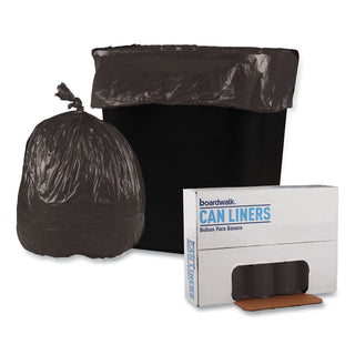 Boardwalk® Low-Density Waste Can Liners, 10 gal, 0.35 mil, 24" x 23", Black, 50 Bags/Roll, 10 Rolls/Carton (BWK2423L)
