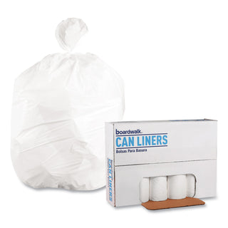 Boardwalk® Low-Density Waste Can Liners, 60 gal, 0.6 mil, 38" x 58", White, 25 Bags/Roll, 4 Rolls/Carton (BWK3858EXH)