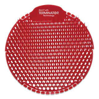 Fresh Products Slant7 with Terminator Urinal Screen, Evergreen Scent, Red, 30/Carton (FRSS7TCT)