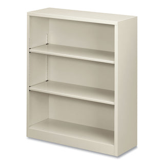 HON® Metal Bookcase, Three-Shelf, 34-1/2w x 12-5/8d x 41h, Light Gray (HONS42ABCQ)