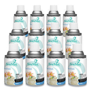 TimeMist® Premium Metered Air Freshener Refill, Clean N Fresh, 6.6 oz Aerosol, 12/Carton (TMS1042771)