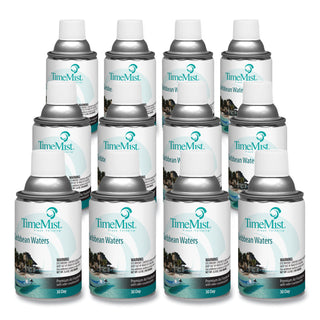 TimeMist® Premium Metered Air Freshener Refill, Caribbean Waters, 6.6 oz Aerosol Spray 12/Carton (TMS1042756)
