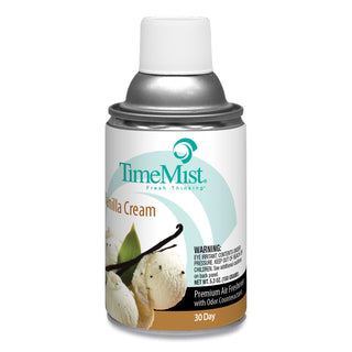 TimeMist® Metered 30-Day Vanilla Cream Scent Refill, Spray, 6000 ft³, 5.3 fl oz (0.2 quart), Vanilla Cream, 30 Day, Long Lasting, Odor Neutralizer (TMS1042737)