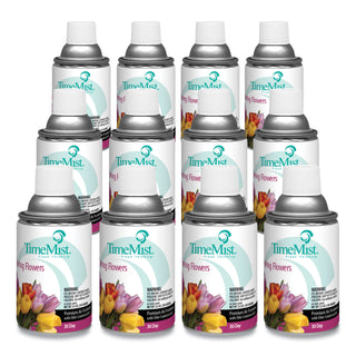 TimeMist® Premium Metered Air Freshener Refill, Spring Flowers, 5.3 oz Aerosol, 12/Carton (TMS1042712)
