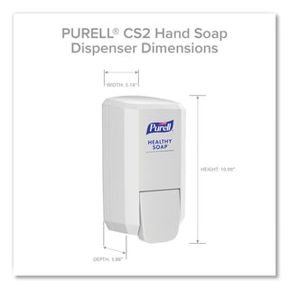 PURELL® CS2 Hand Sanitizer Dispenser, 1,000 mL, 5.14 x 3.83 x 10, White, 6/Carton (GOJ412106CT)