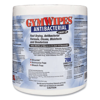 2XL Antibacterial Gym Wipes Refill, 6 x 8, 700 Wipes/Pack, 4 Packs/Carton (TXLL101)