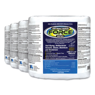 2XL FORCE Disinfecting Wipes Refill, 8 x 6, White, 900/Pack, 4/Carton (TXLL4014)
