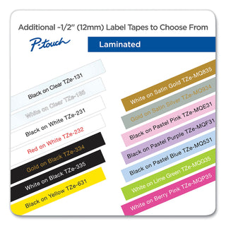 Brother TZe Standard Adhesive Laminated Labeling Tape, 0.47" x 26.2 ft, Black on Clear (BRTTZE131)