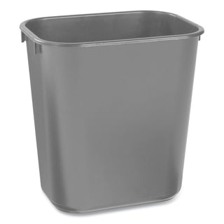 Rubbermaid® Commercial Deskside Plastic Wastebasket, 3.5 gal, Plastic, Black (2955BK)