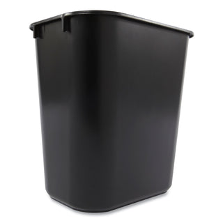 Rubbermaid® Commercial Deskside Plastic Wastebasket, 3.5 gal, Plastic, Black (2955BK)