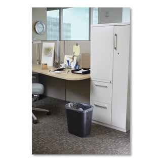 Rubbermaid® Commercial Deskside Plastic Wastebasket, 3.5 gal, Plastic, Black (2955BK)