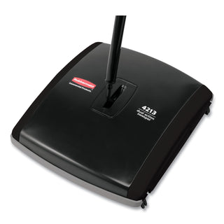 Rubbermaid® Commercial Dual Action Sweeper, 44" Steel/Plastic Handle, Black/Yellow (RUB421388BK)