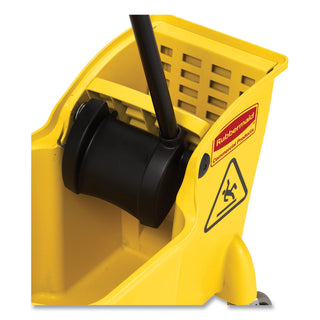 Rubbermaid® Commercial Tandem 31-Quart Bucket/Wringer Combo, Reverse, Yellow (RCP7380YEL)