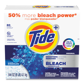 Tide® Powder Laundry Detergent Plus Bleach, High Efficiency Compatible, 144 oz.Box (80 loads) (PAG84998)