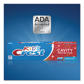 Crest® Kids' Sparkle Toothpaste, Blue, Bubblegum Flavor, 0.85 oz, 72/CT (PGC40159CT)