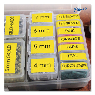 Brother TZe Standard Adhesive Laminated Labeling Tape, 1.4" x 26.2 ft, Black on Yellow (BRTTZE661)