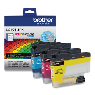 Brother LC4063PK INKvestment Ink, 1,500 Page-Yield, Cyan/Magenta/Yellow, 3 Pack (BRTLC4063PKS)
