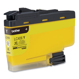 Brother LC406XLYS INKvestment High-Yield Ink, 5,000 Page-Yield, Yellow (BRTLC406XLYS)