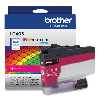 Brother LC406MS INKvestment Ink, 1,500 Page-Yield, Magenta (BRTLC406MS)