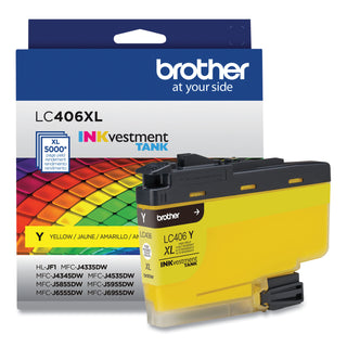 Brother LC406XLYS INKvestment High-Yield Ink, 5,000 Page-Yield, Yellow (BRTLC406XLYS)