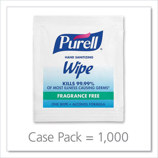 PURELL® Premoistened Sanitizing Hand Wipes, Individually Wrapped, 5 x 7, 1000/Carton (GOJ90211M)